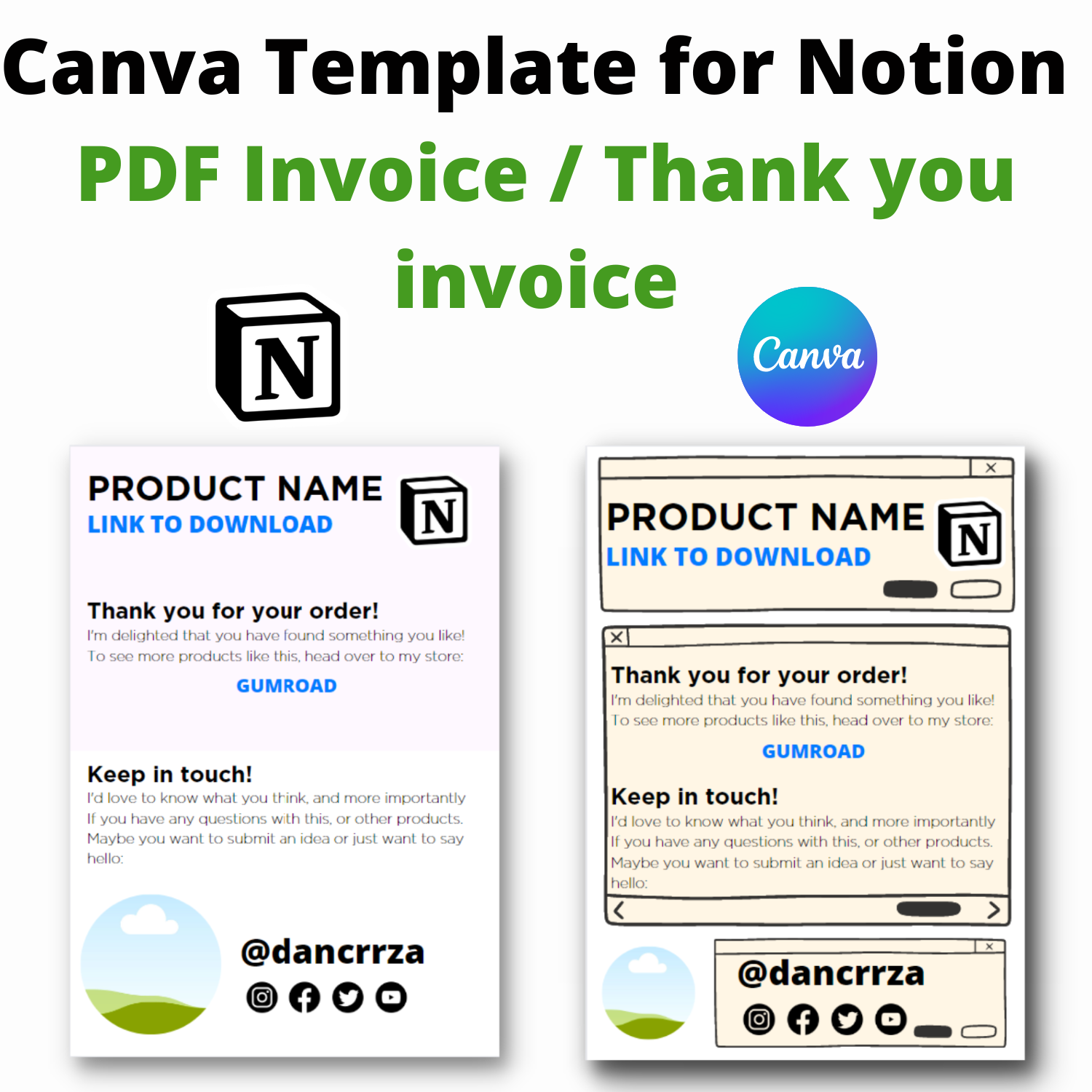 Plantilla Canva para factura PDF