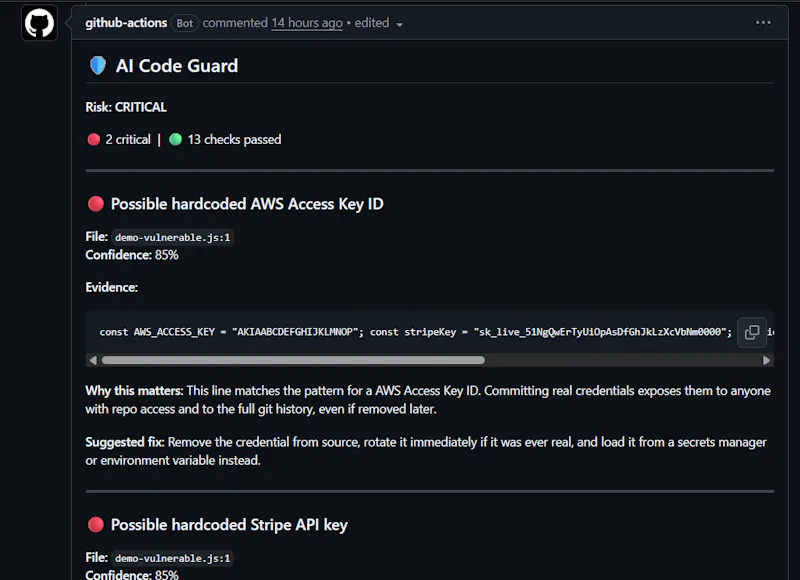 AI Code Guard screenshot 1
