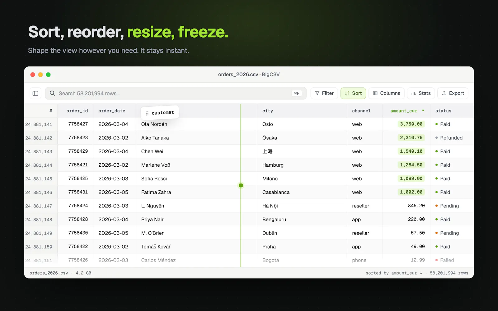 BigCSV screenshot 7