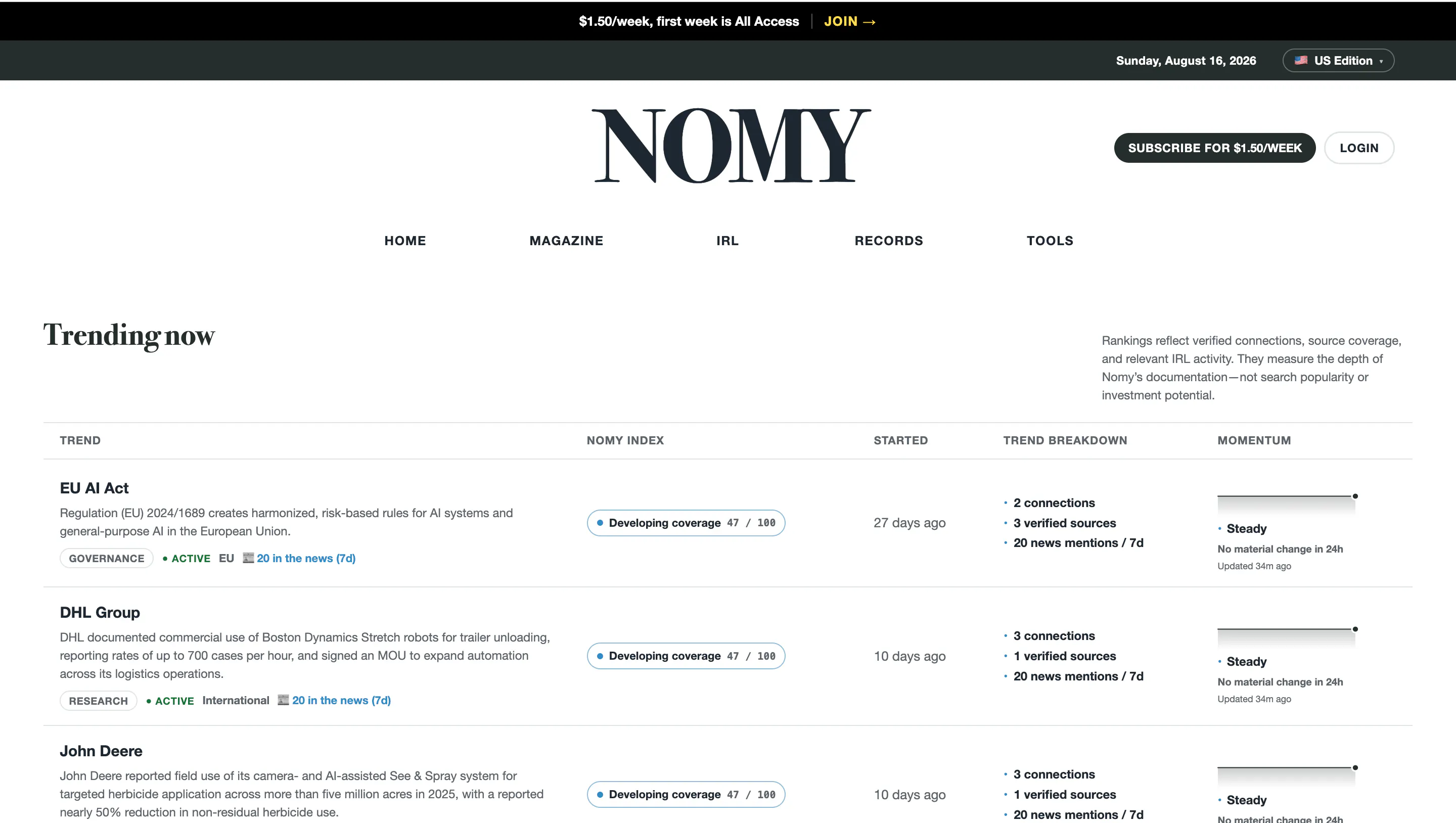 Nomy screenshot
