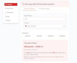 LEGO VIP Points Calculator gallery image