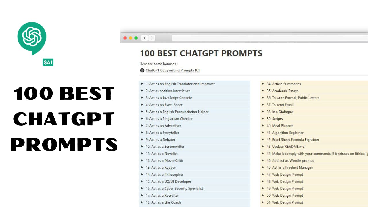 100+ Best ChatGPT Prompts media 1