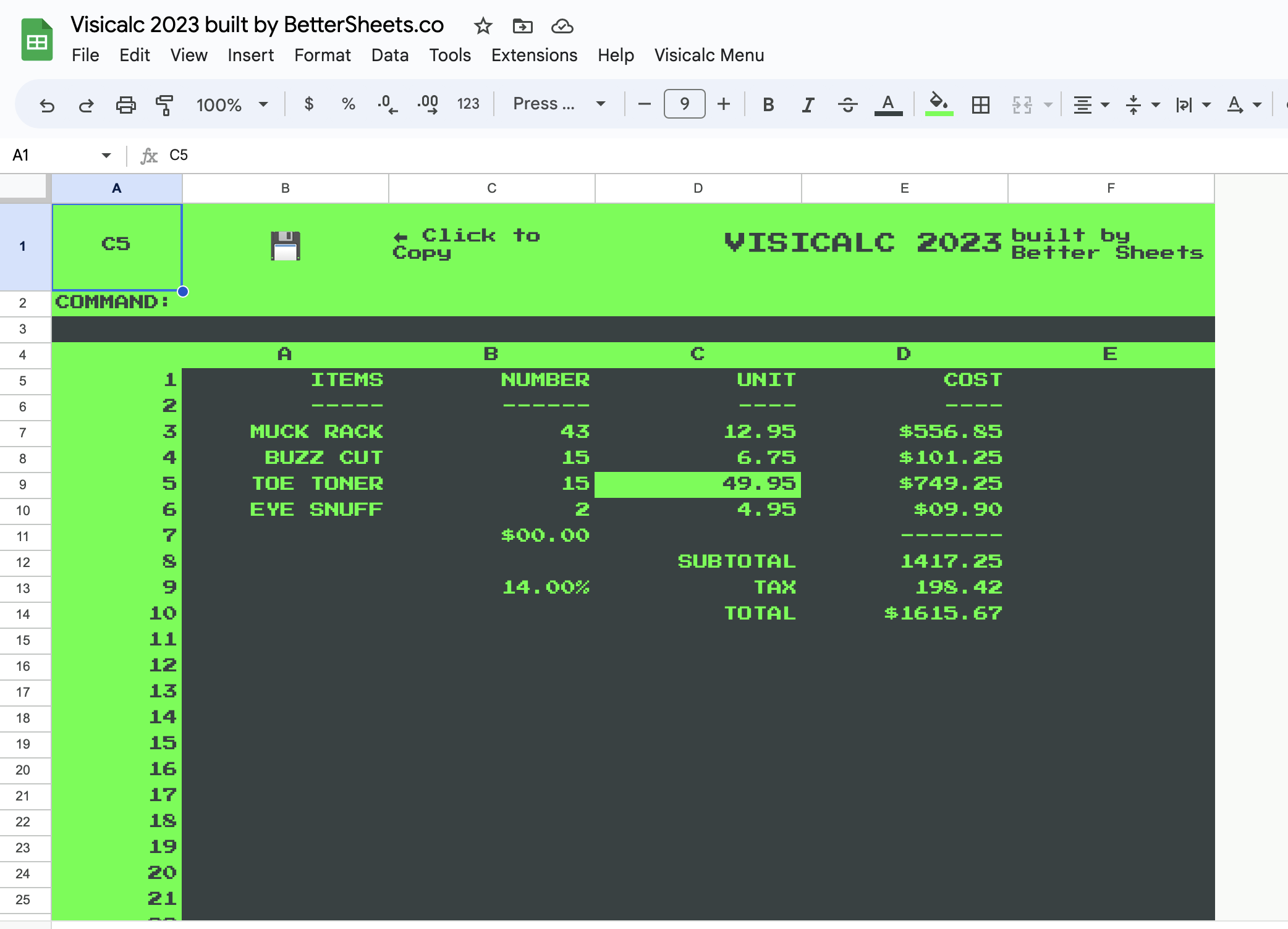 VisiCalc 2023 - Omaggio a Visicalc all'interno dei fogli di Google media 1