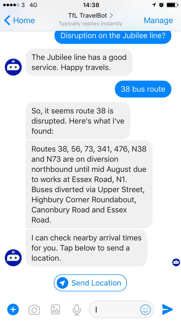 TfL TravelBot gallery image