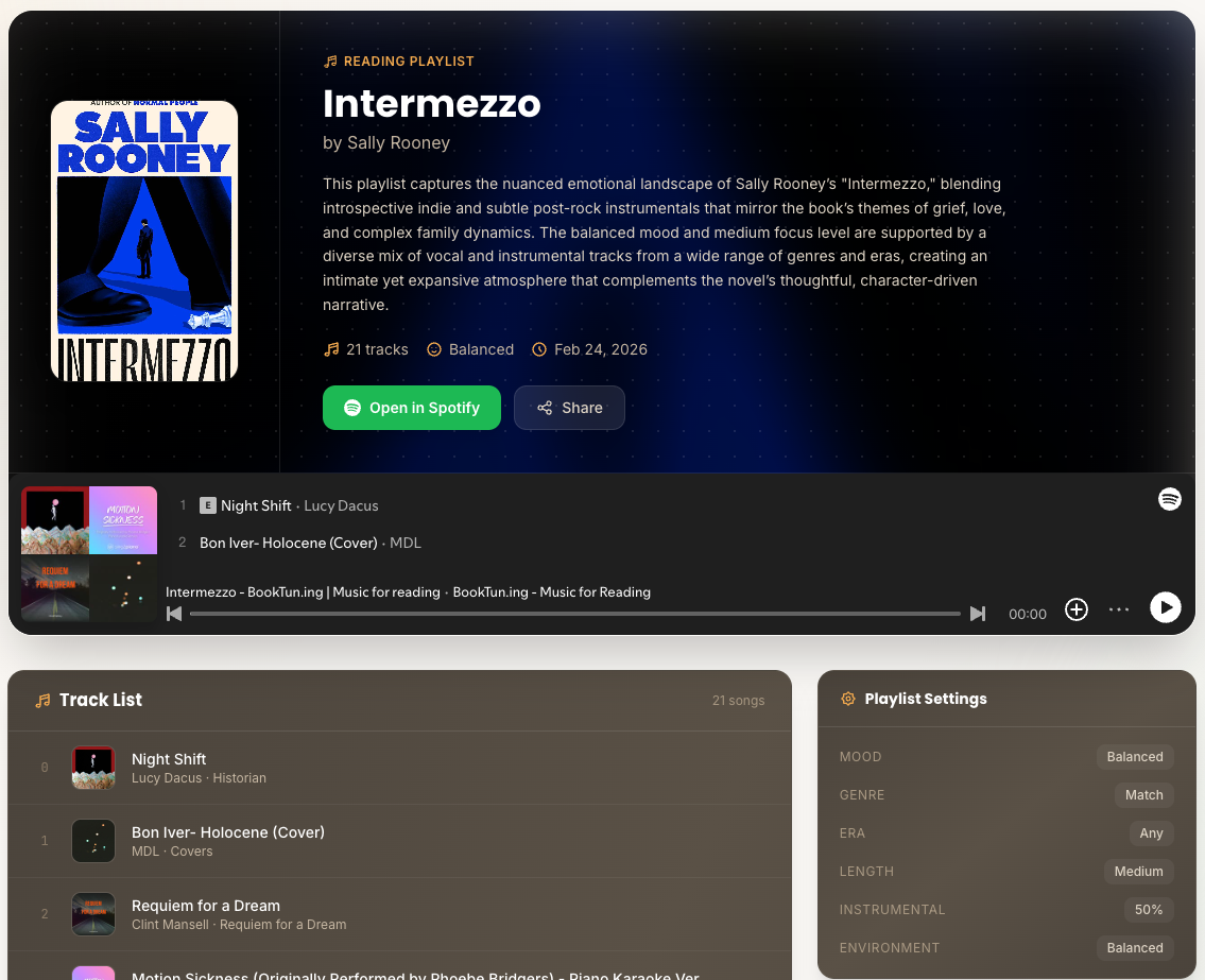 BookTun.ing: AI Reading Playlists gallery image