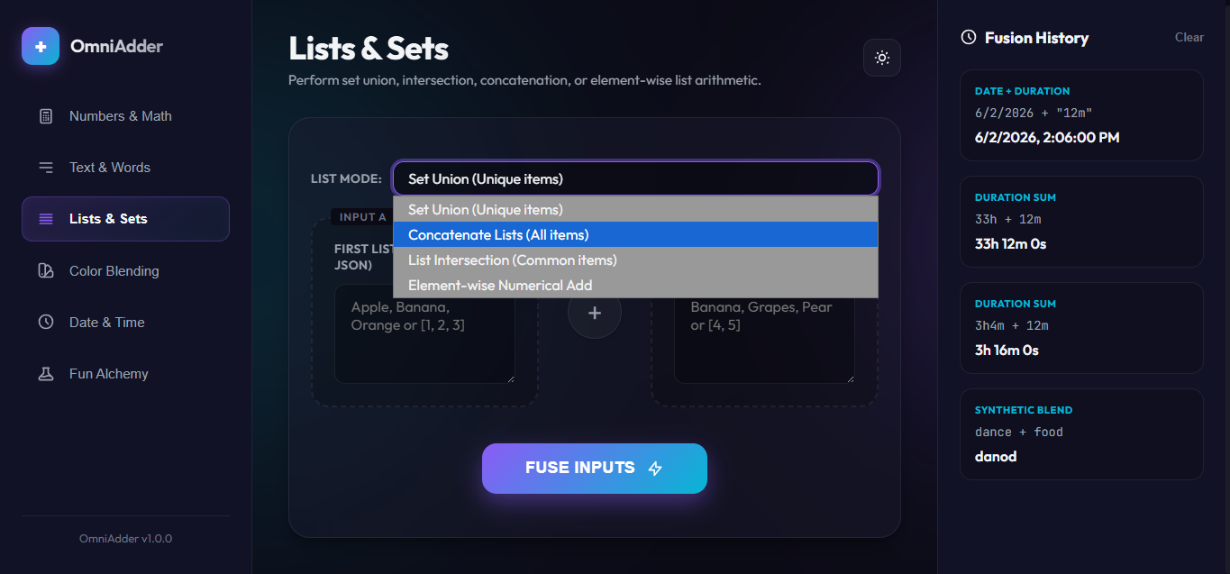 OmniAdder—The Universal  Fusion Engine gallery image