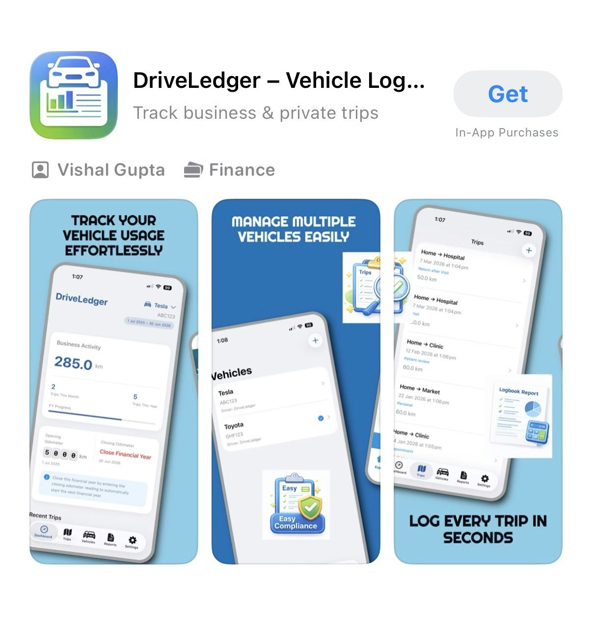 DriveLedger-Vehicle Logbook - Product Hunt launch logo and brand identity