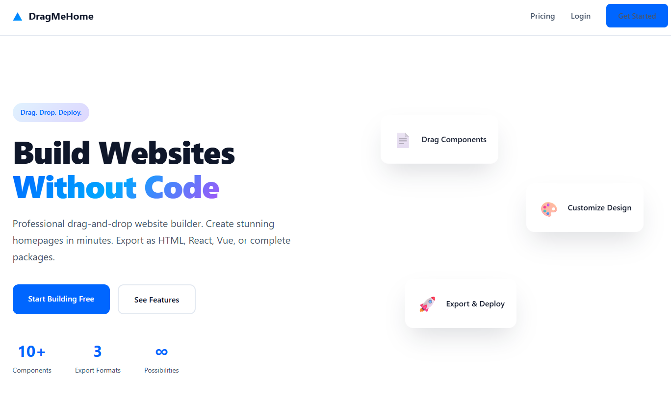 Drag 'n' drop Website Builder gallery image