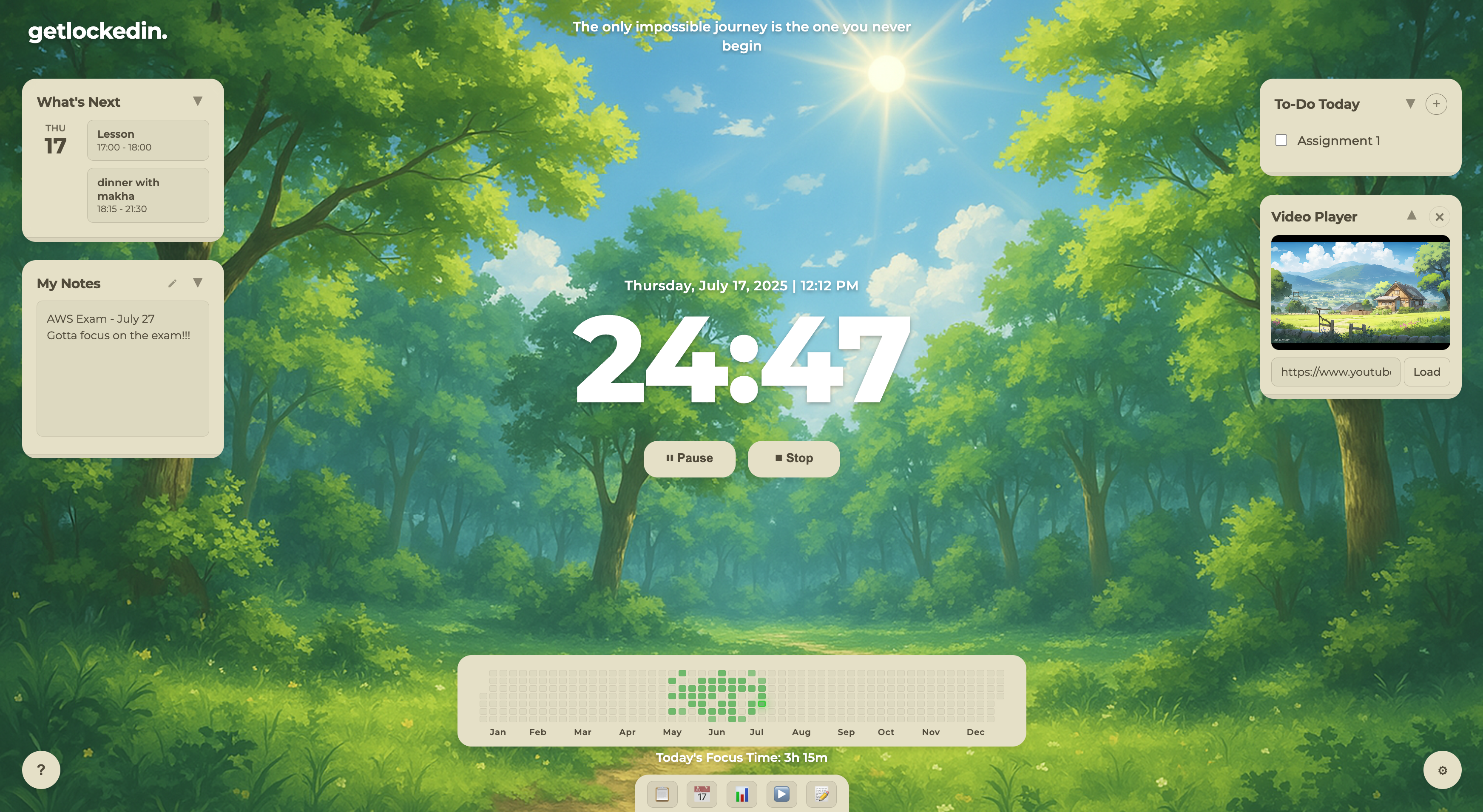 GetLockedIn - Productivity dashboard gallery image