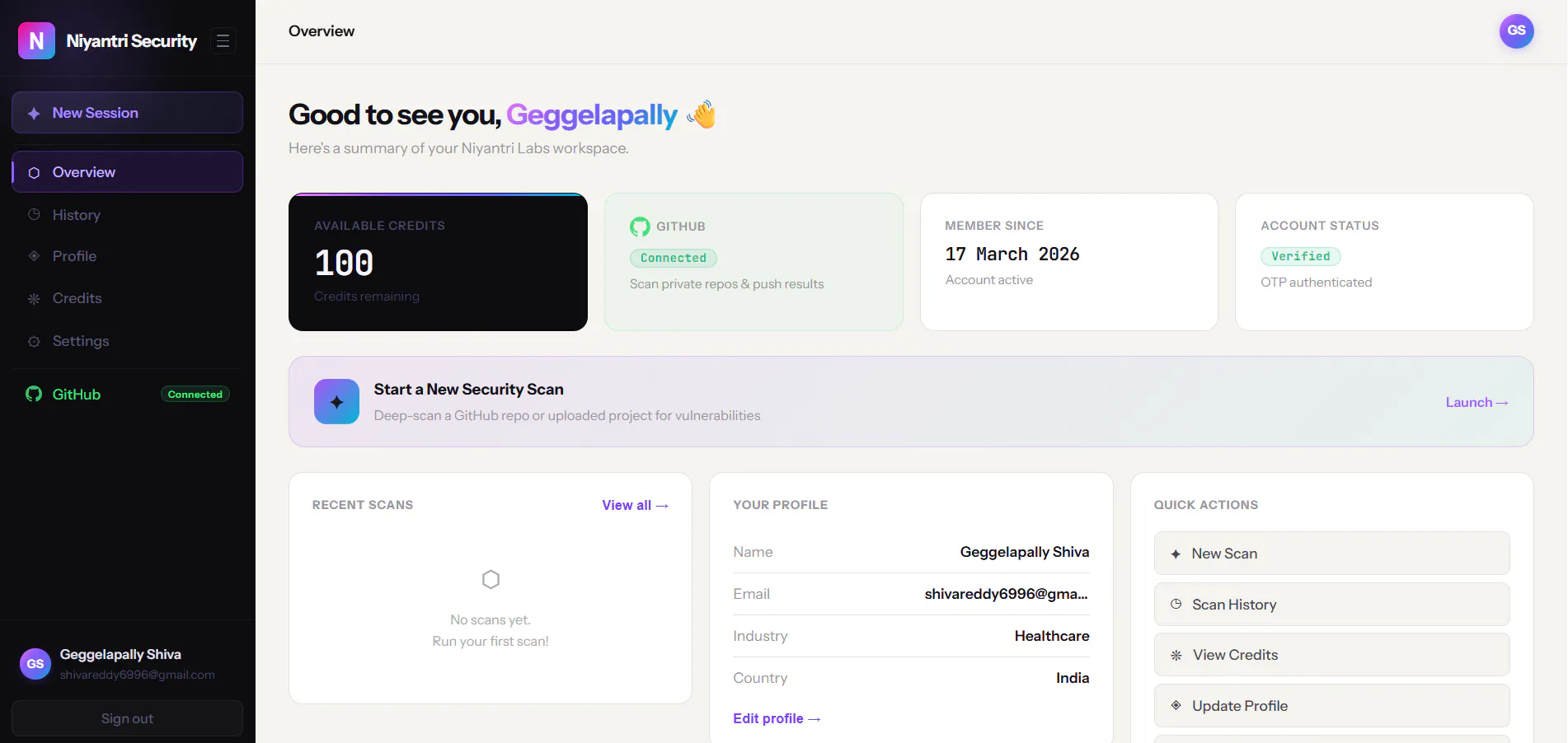 Niyantri Security 제품 배너