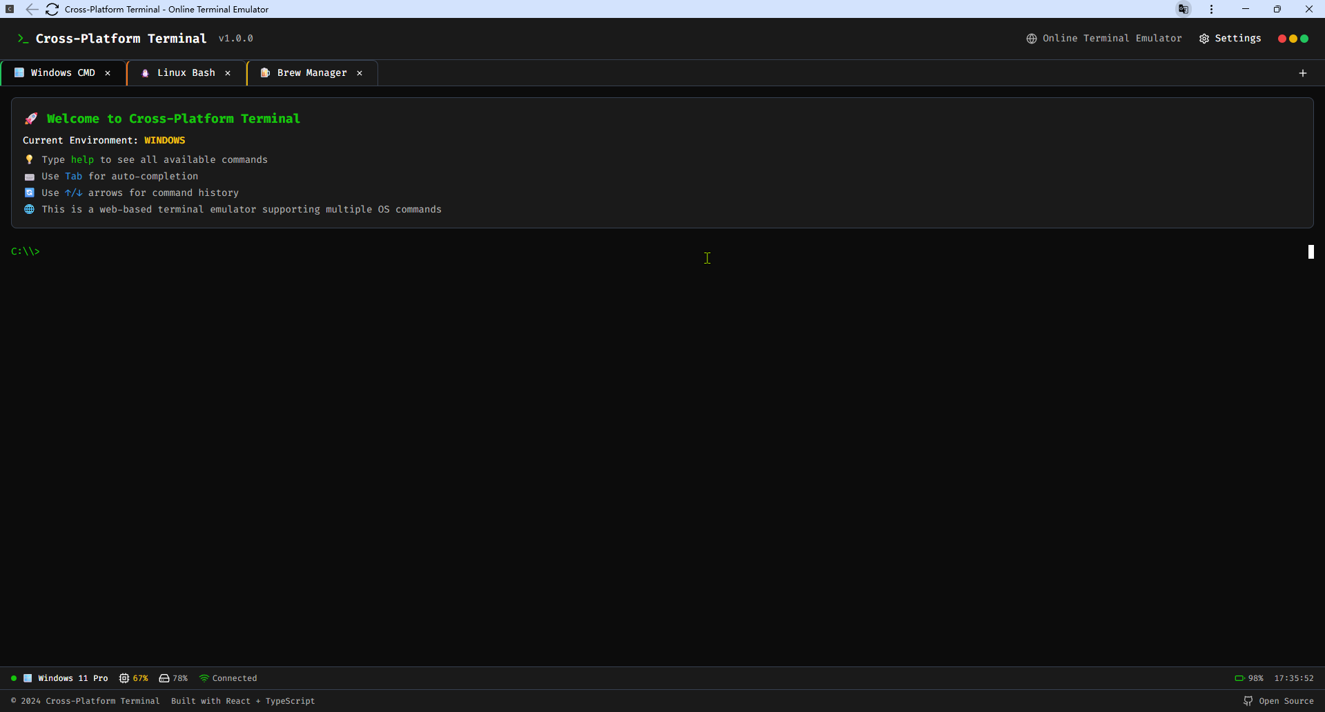 xterminal - เทอร์มินัลแพลตฟอร์ม - เครื่องจำลองเทอร์มินัลออนไลน์ media 3
