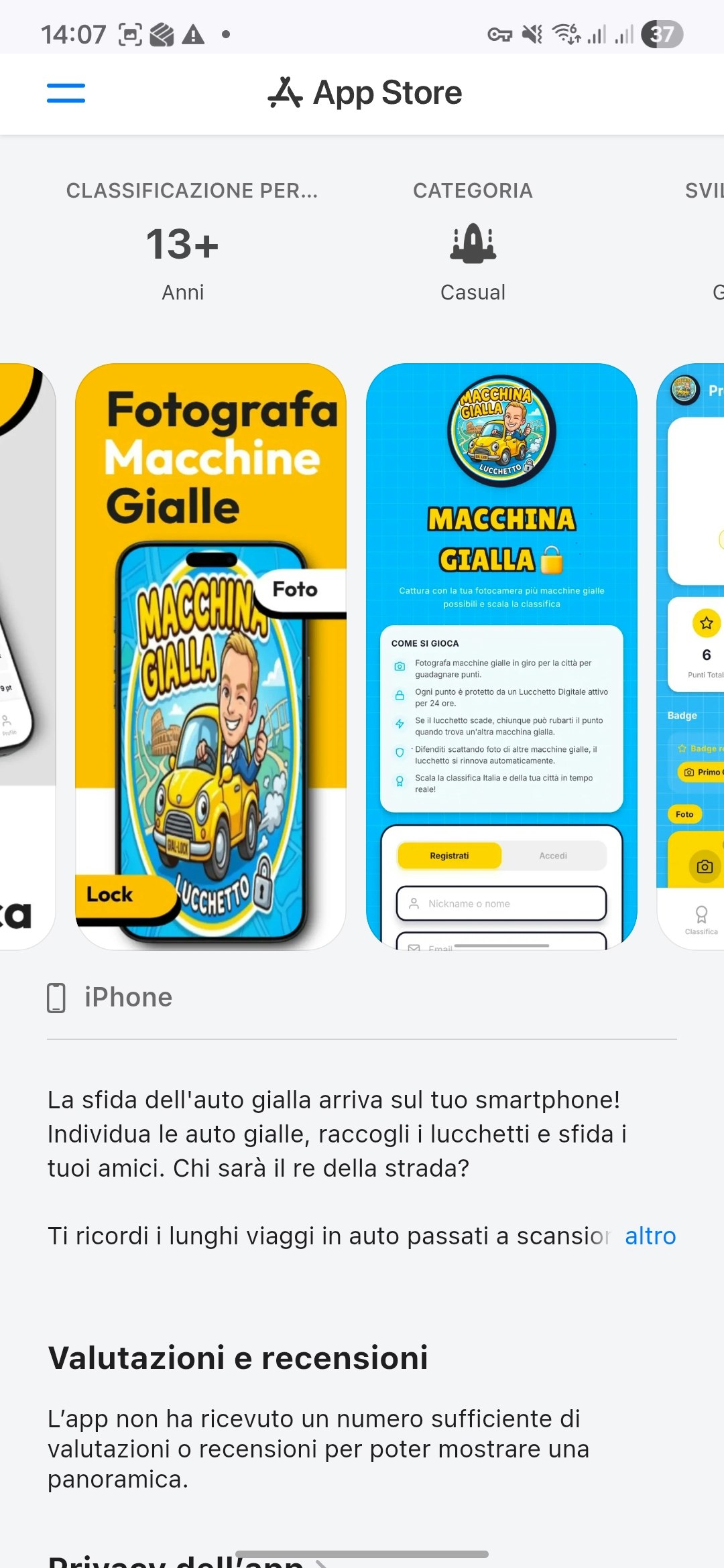 Macchina Gialla Lucchetto App gallery image