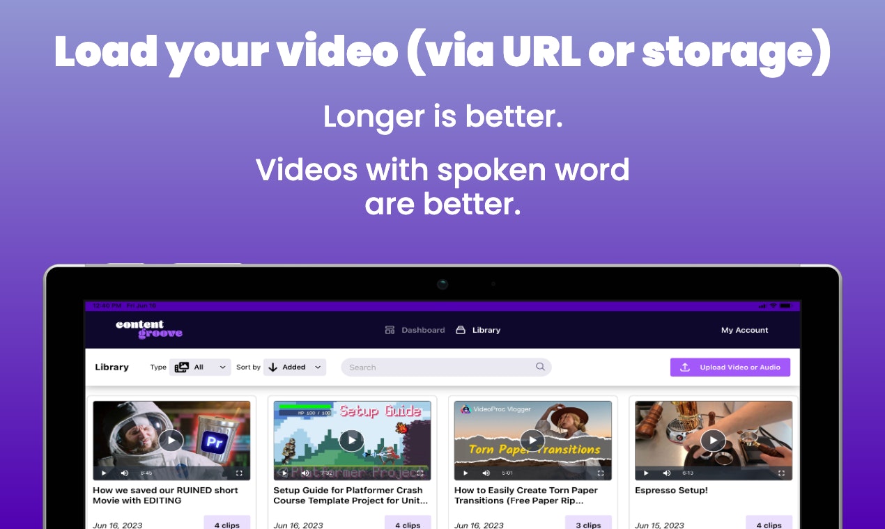 Contentgroove — screenshot 1 showing tool features and UI