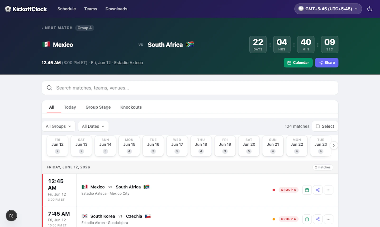 KickoffClock screenshot 1