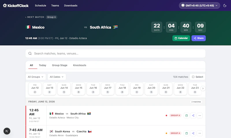 KickoffClock screenshot 1