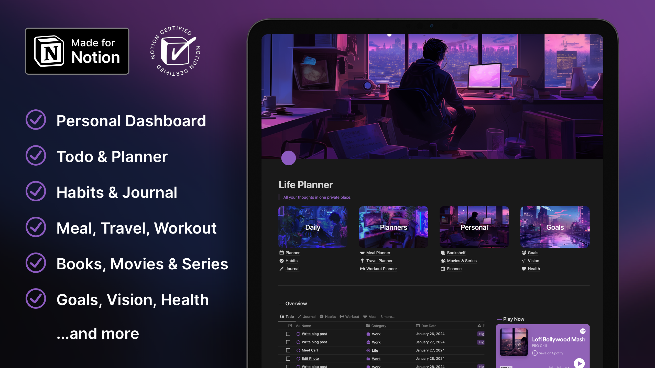 Notion Ultimate Life Planner Template media 2