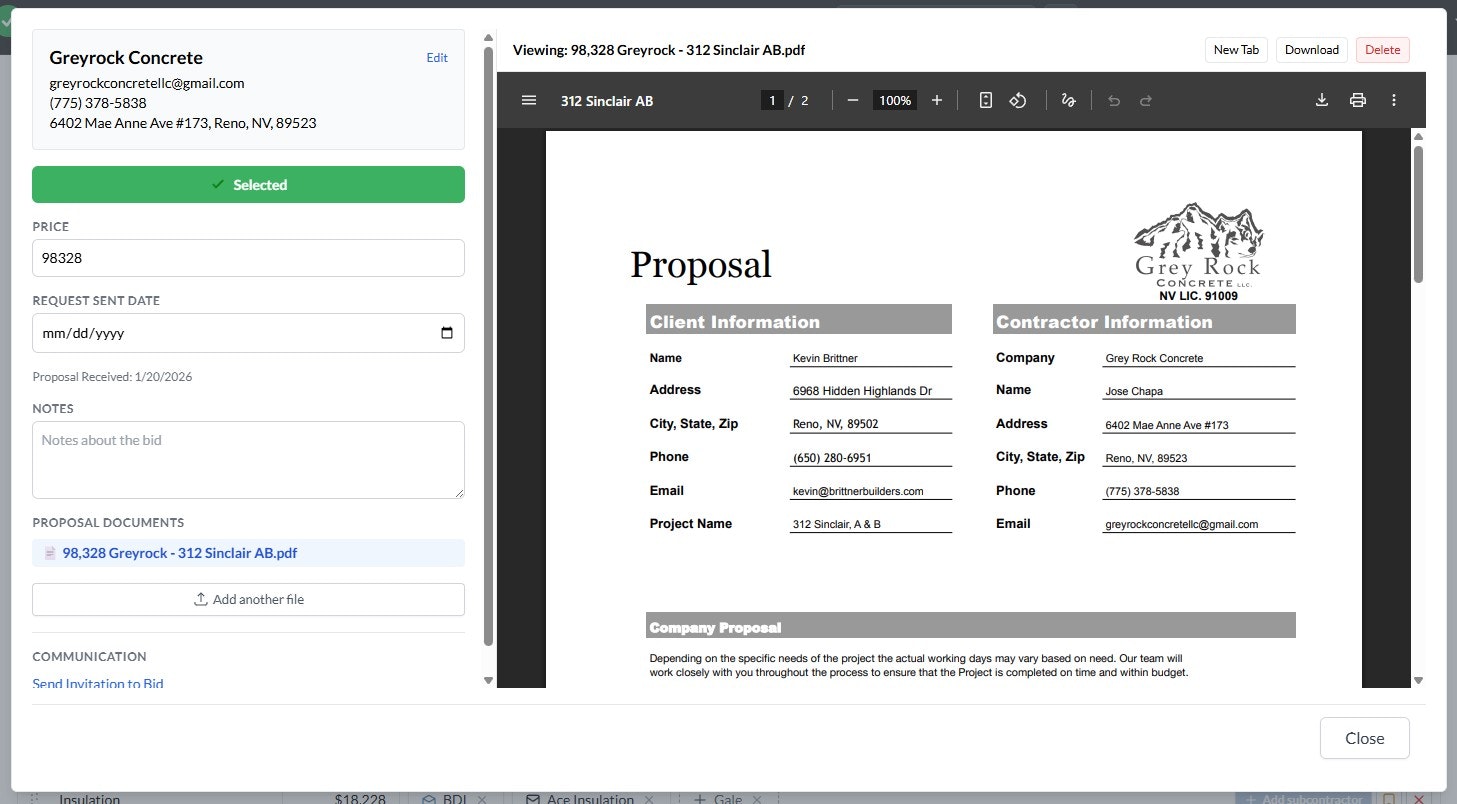 Bid Bench - Screenshot 2 showing product features and functionality