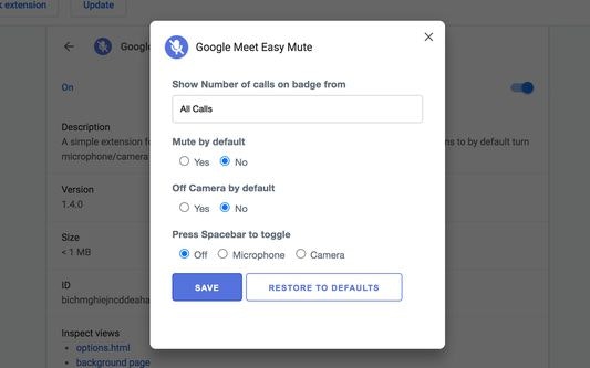 Easy Mute for Google Meet gallery image