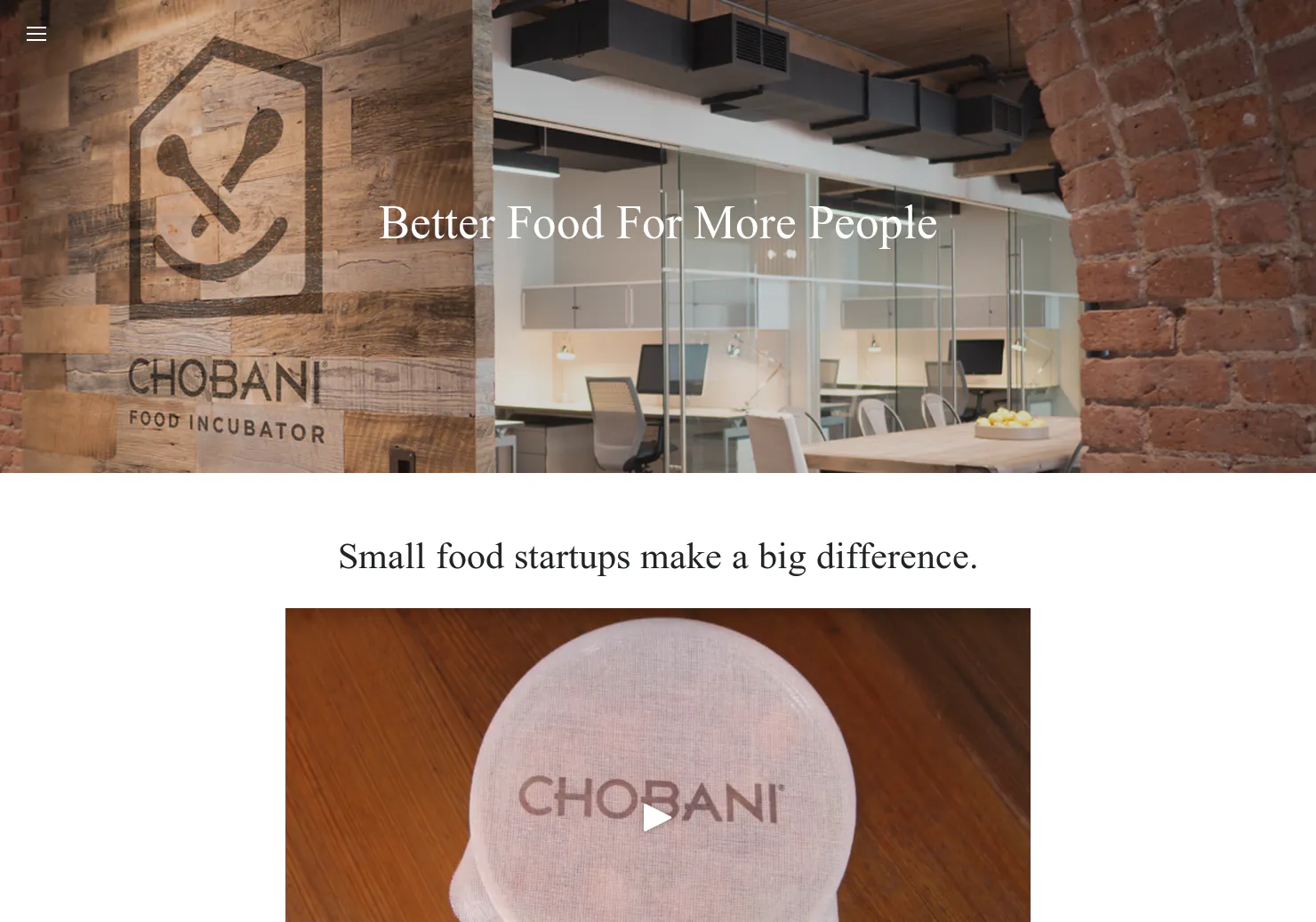 Chobani Food Incubator