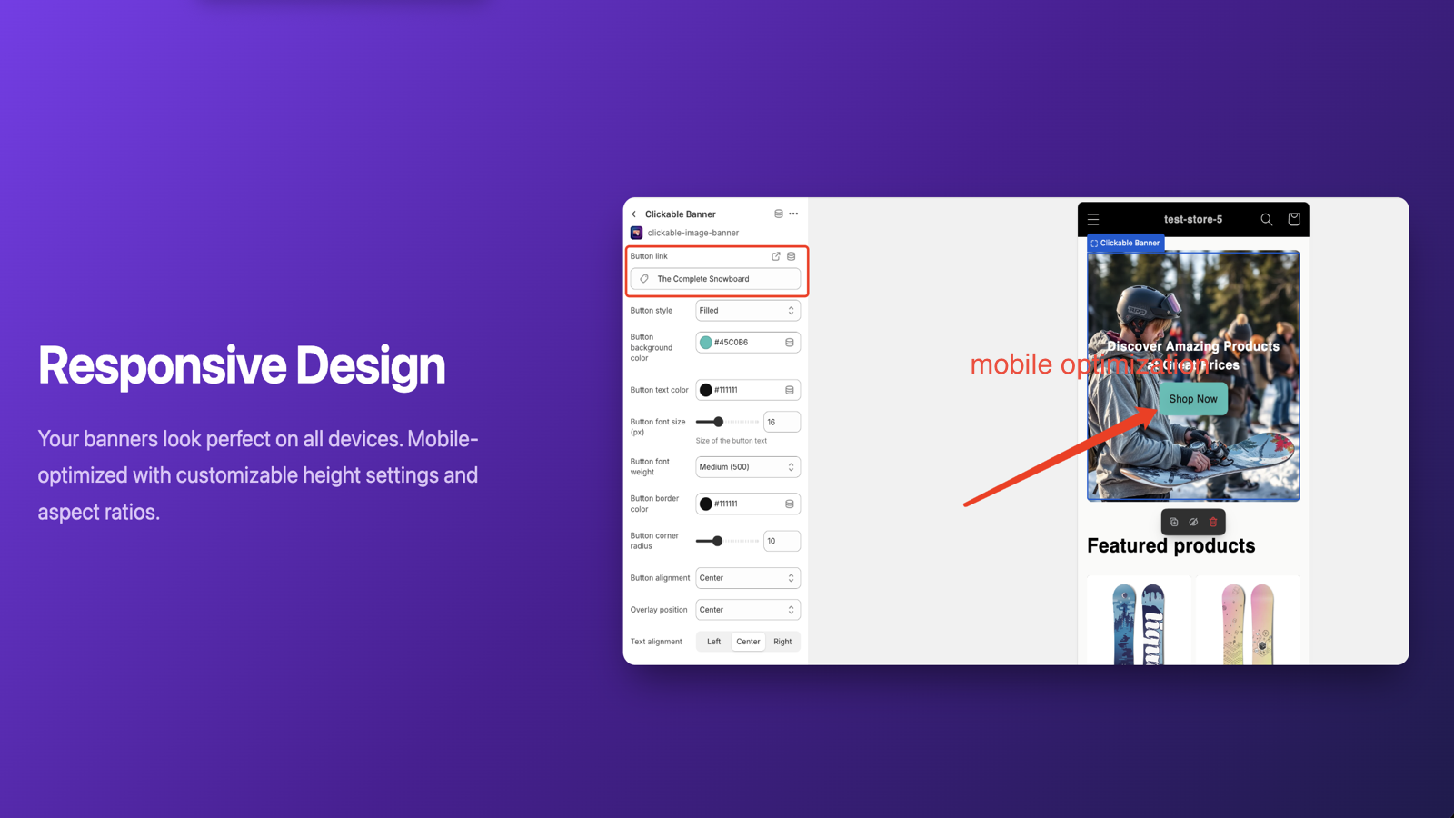 Clickable Image Banner & Slide gallery image