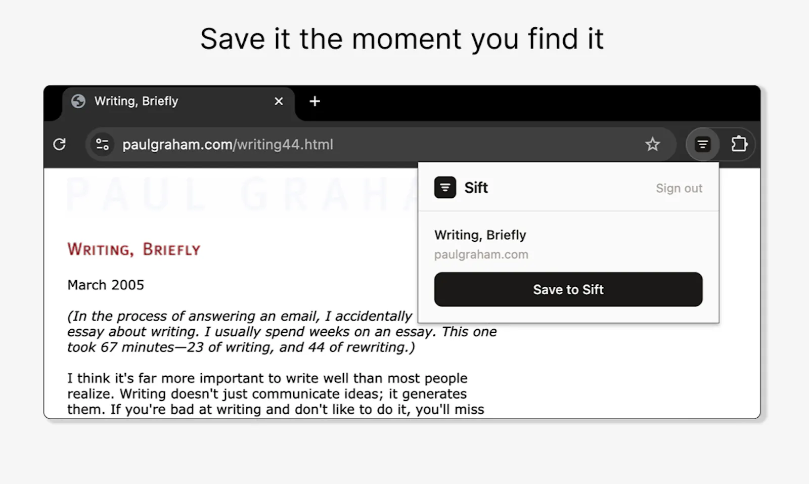 Sift screenshot 2