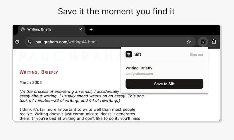 Sift screenshot 2