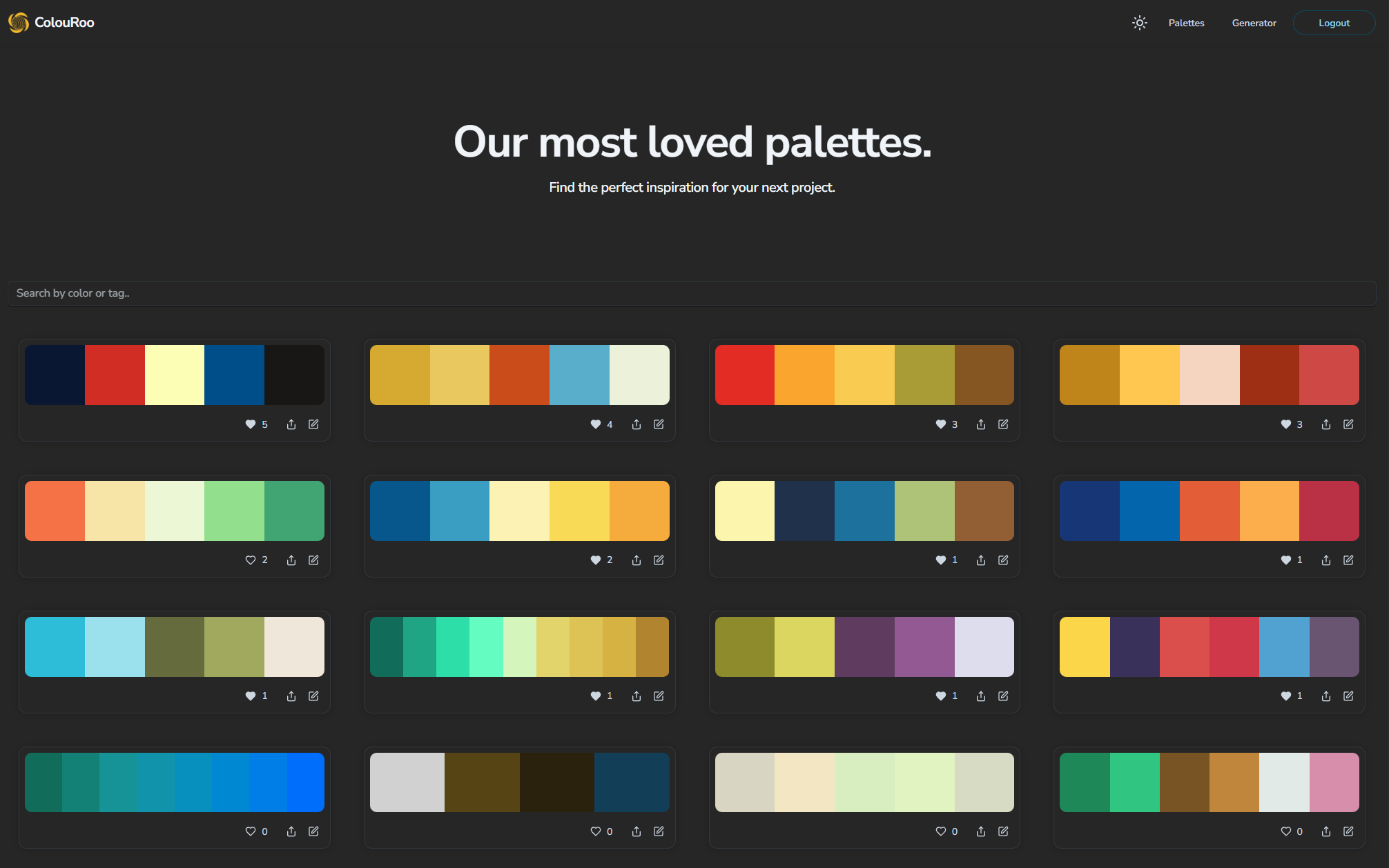 Mídia 4 de Colouroo - Criador e explorador de paleta de cores simples, mas poderosos