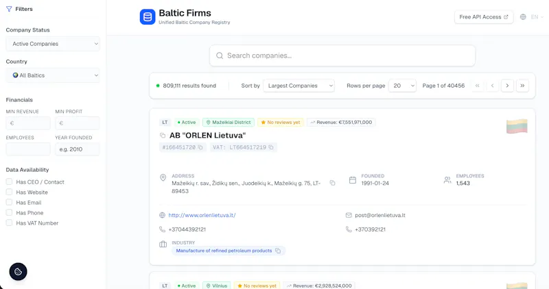 Baltic Firms screenshot 3