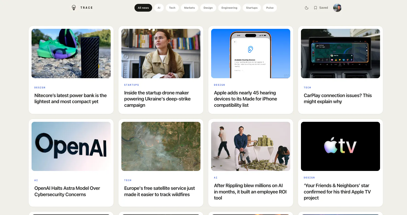 Trace: AI & Tech News in Every New Tab gallery image