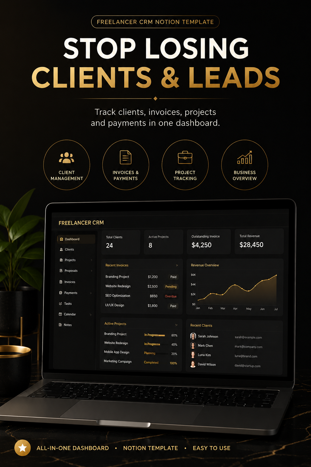 Freelancer OS: Notion Dashboard gallery image