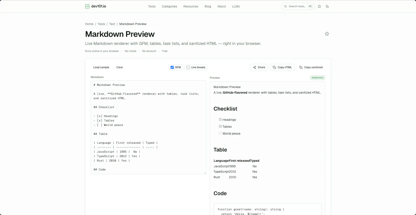 dev101.io screenshot 4