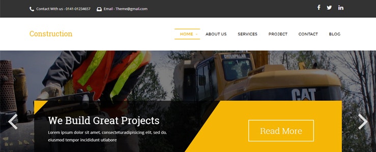 Responsive Website Templates for Construction Company Free Download