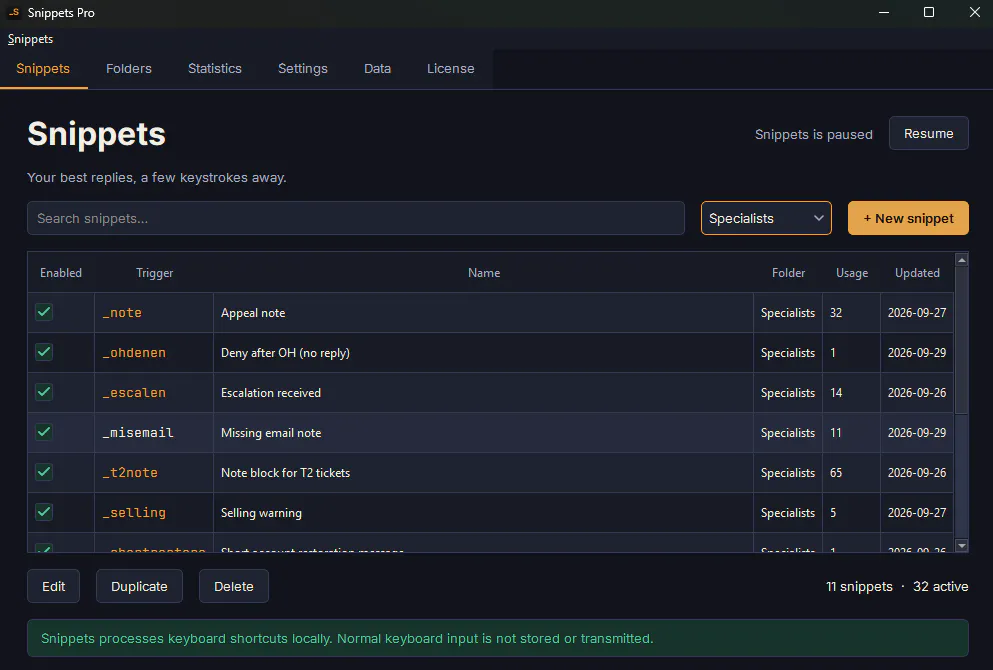 Snippets, Private Text Expander gallery image