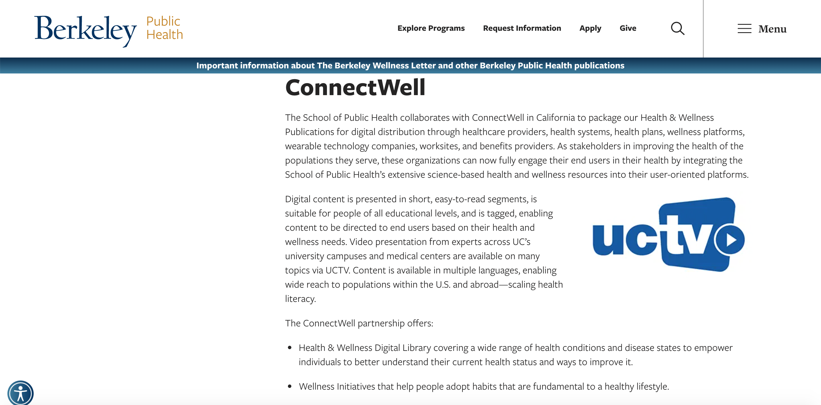 ConnectWell & UC Berkeley Public Health gallery image