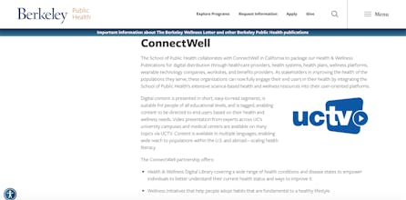ConnectWell & UC Berkeley Public Health gallery image