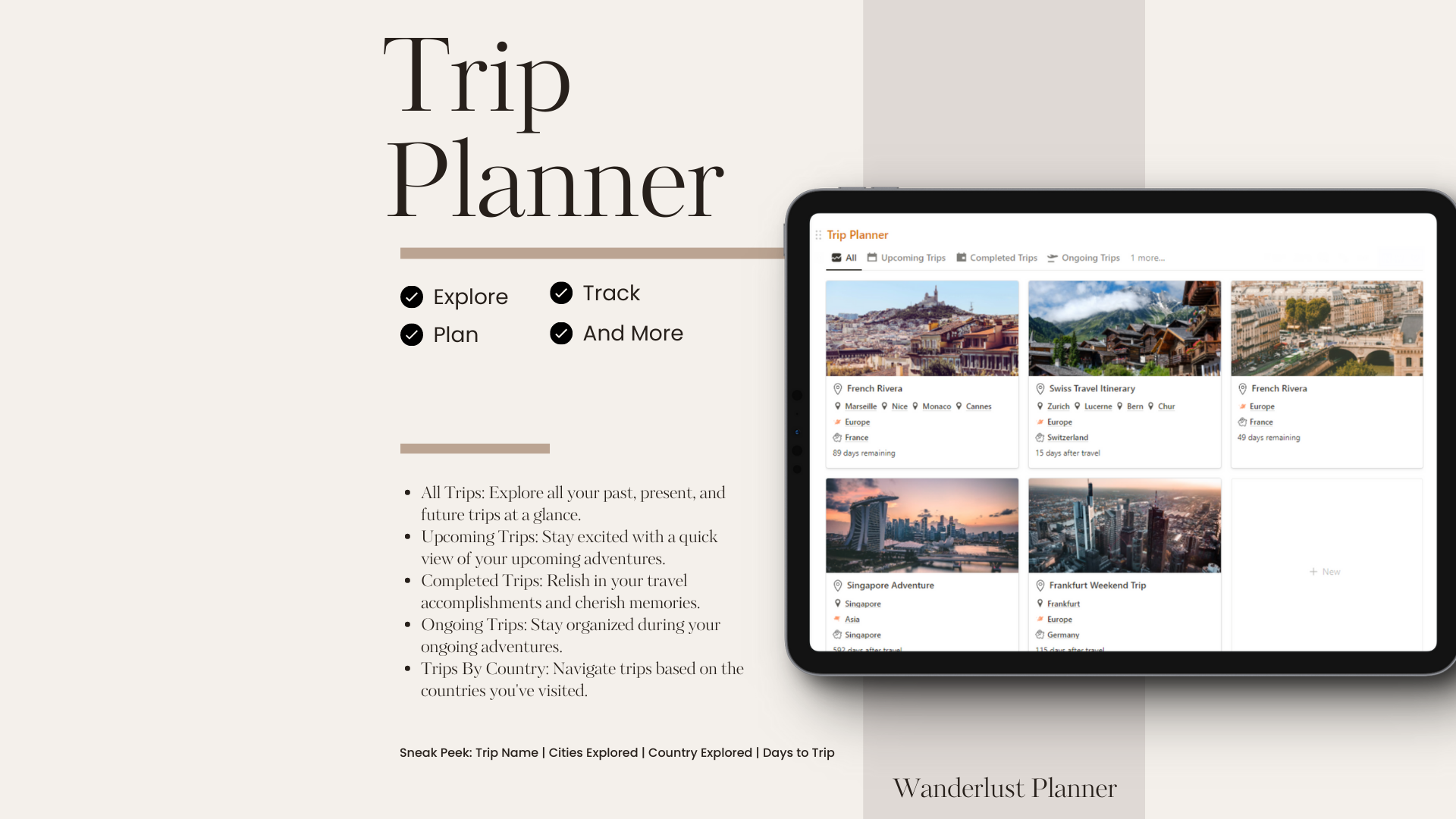 Média Planificateur de wanderlust: planificateur de voyage - Le modèle de planificateur de voyage ultime 1