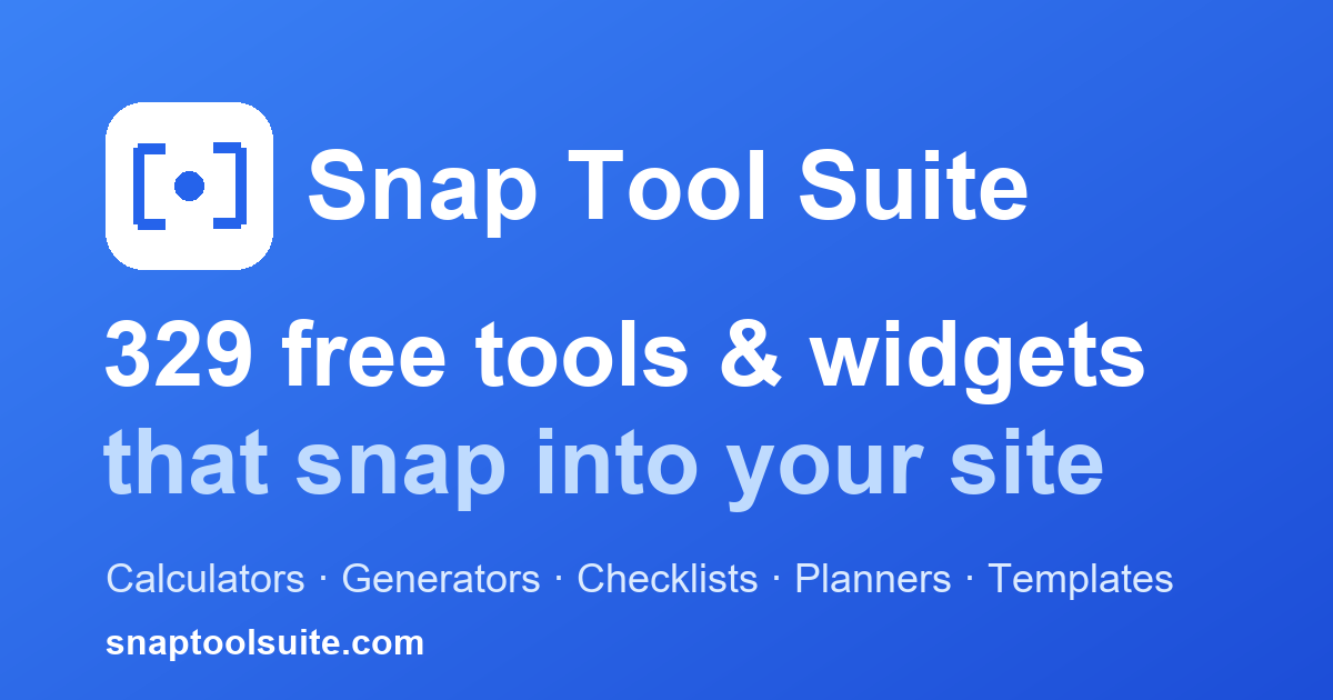 Snap Tool Suite gallery image