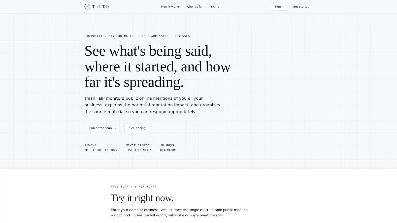 Trash Talk — Reputation management screenshot 1