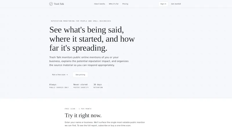 Trash Talk — Reputation management screenshot 1
