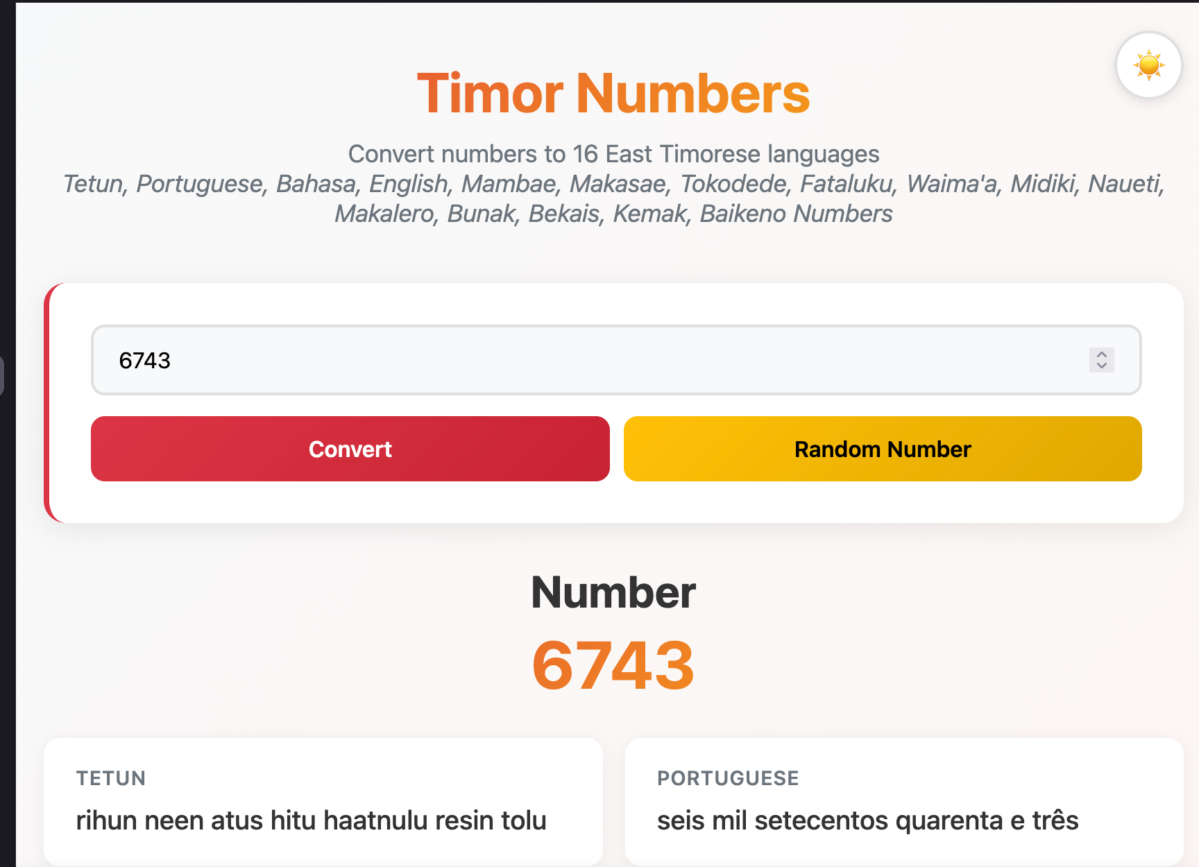 Timor Numbers - Product Hunt launch logo