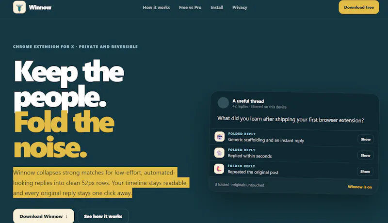 Winnow screenshot 1