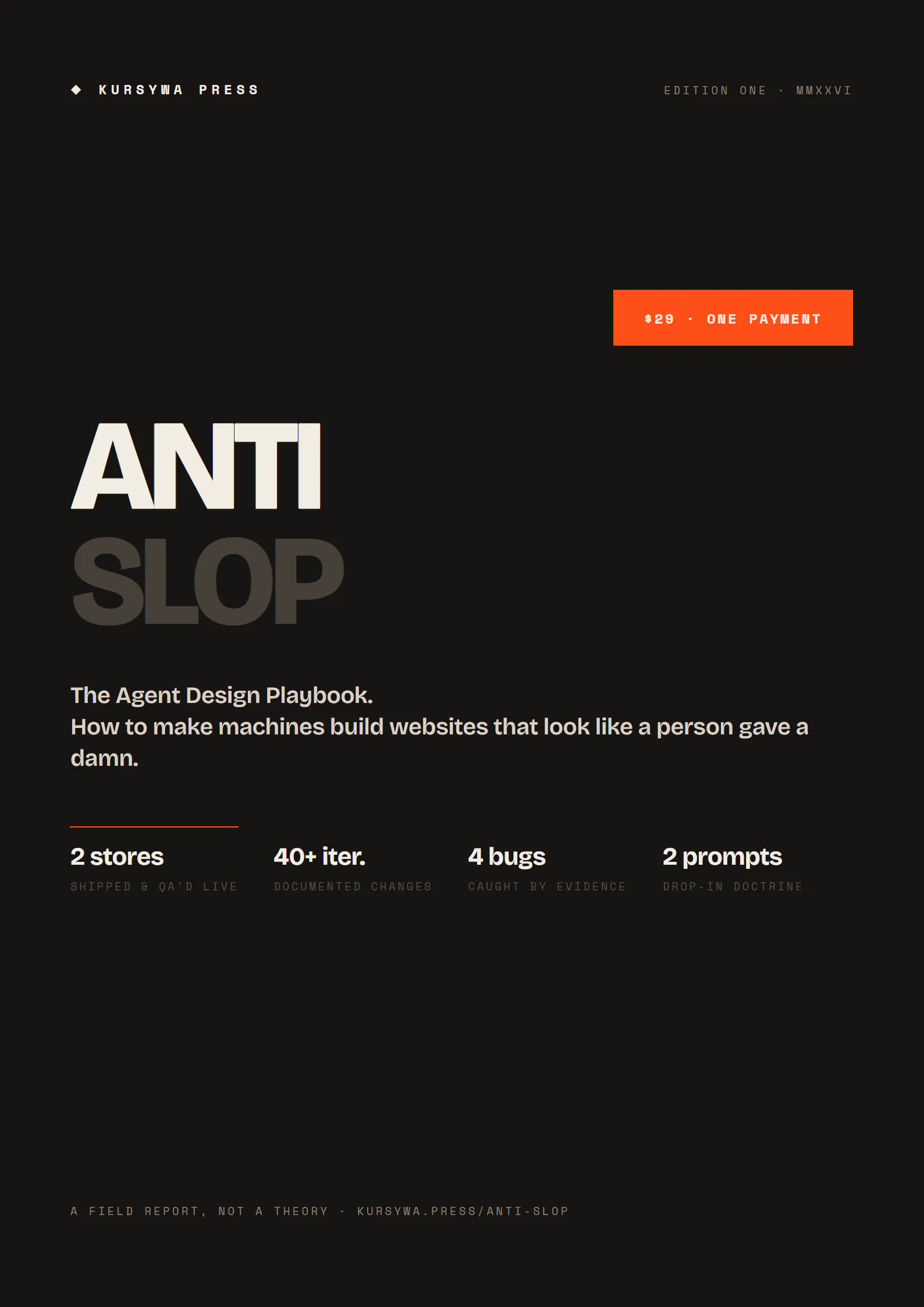 ANTI-SLOP — The Agent Design Playbook gallery image
