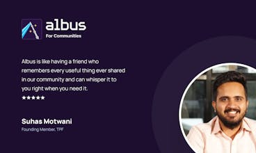 Transform your community into a knowledge powerhouse with Albus, the future of smart interactions.