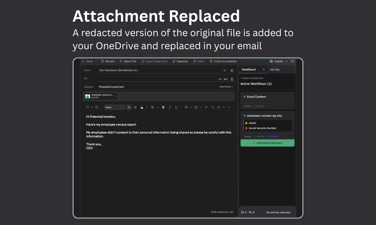 Sidian DataGuard - Screenshot 4 showing product features and functionality