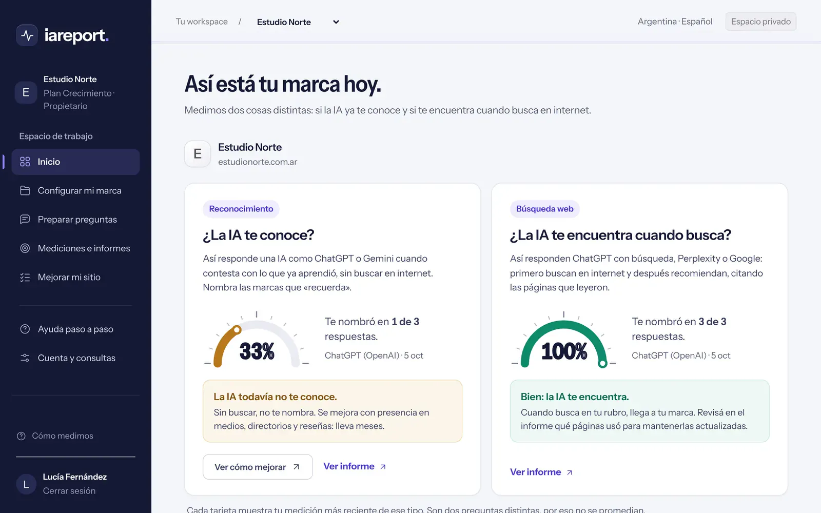 IAReport — ¿La IA recomienda tu marca? screenshot 1