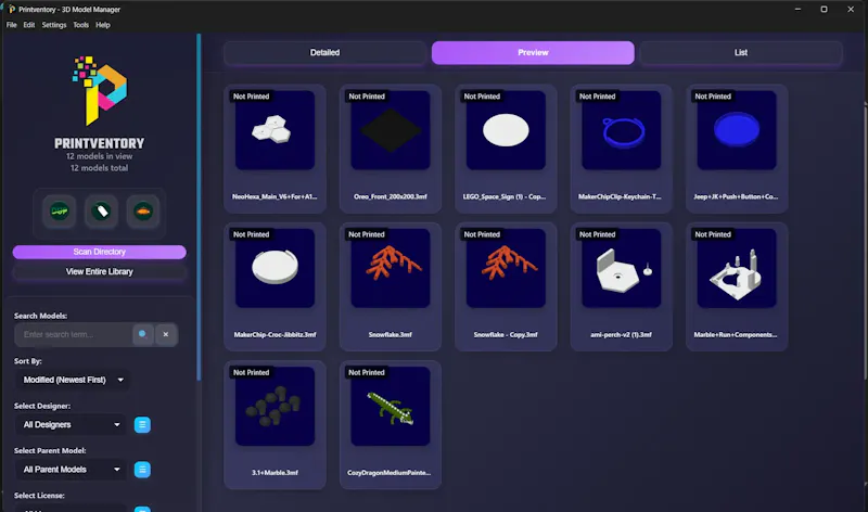 Printventory screenshot 1