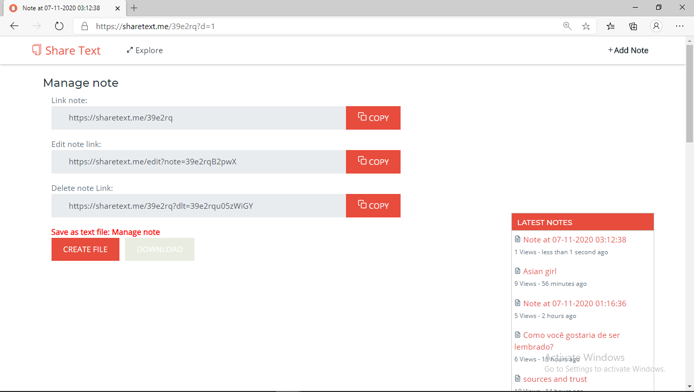 ShareText.me - Free online notepad gallery image