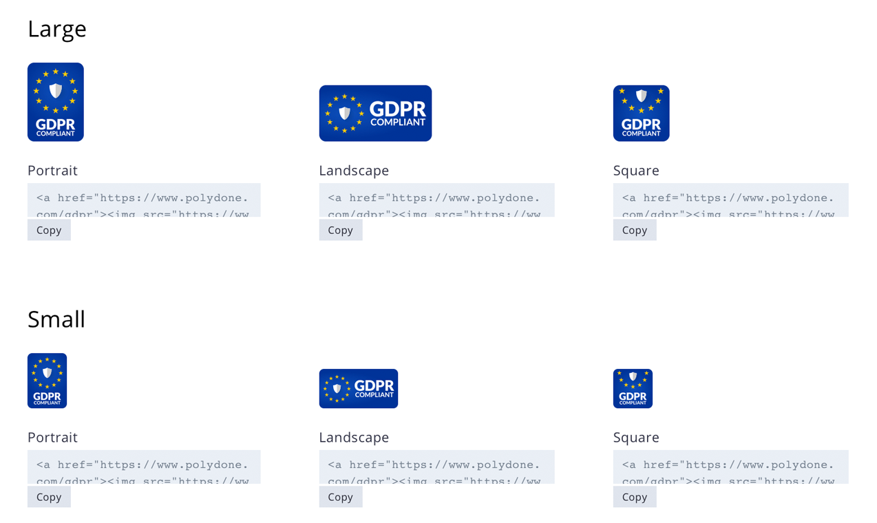 GDPR Compliant Badges gallery image