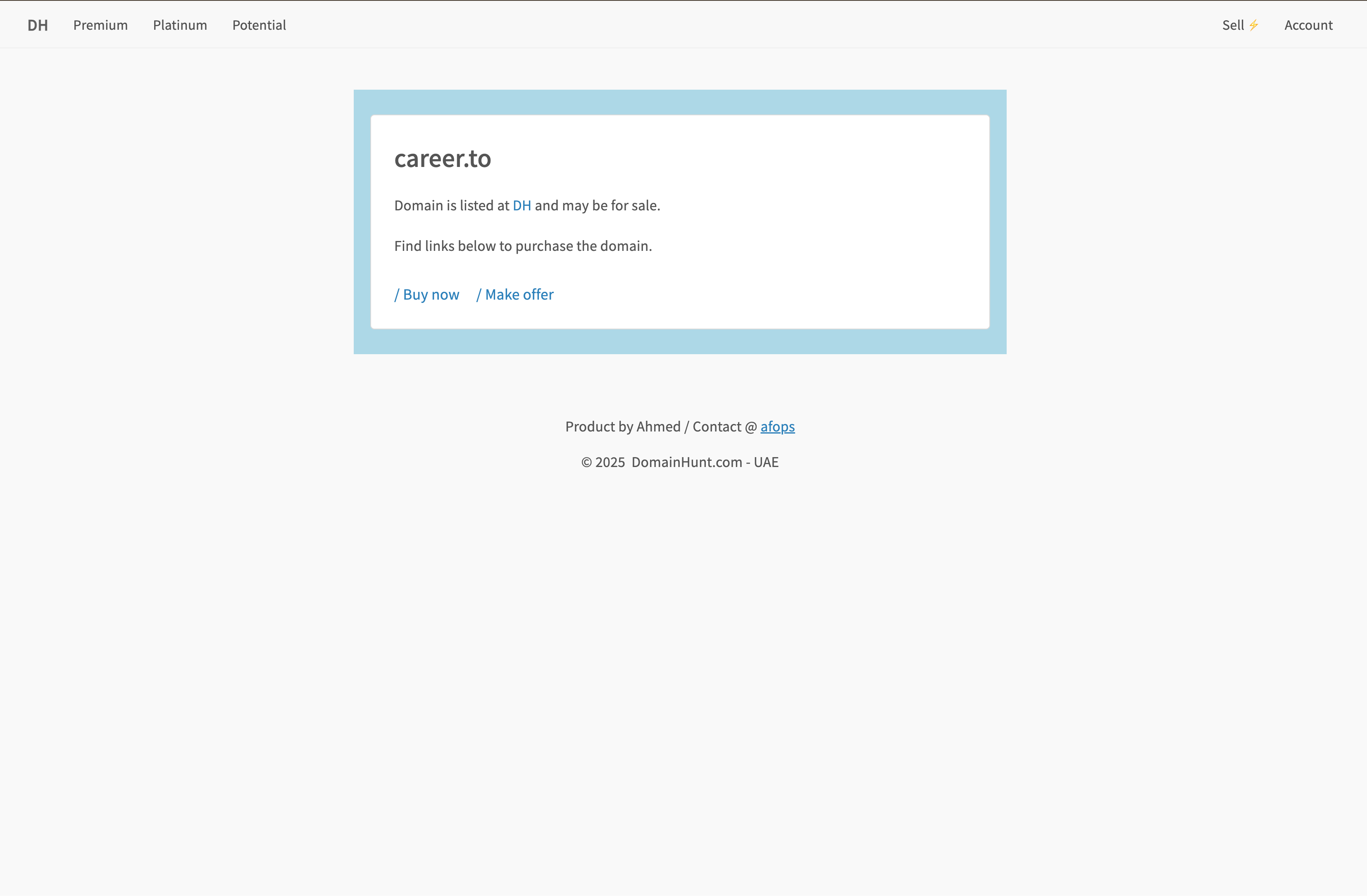 DomainHunt.com - Screenshot 4 showing product features and functionality