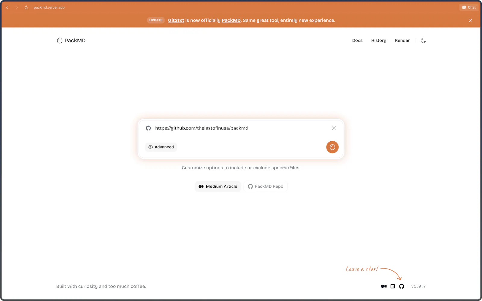 PackMD screenshot 3